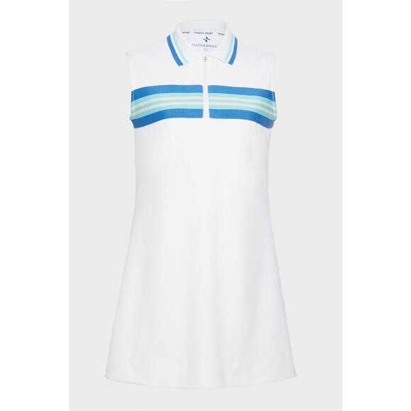 TUCKERNUCK Lisbon Stripe Pique Cadwell Tennis Dress NWT Size Large - Picture 5 of 10